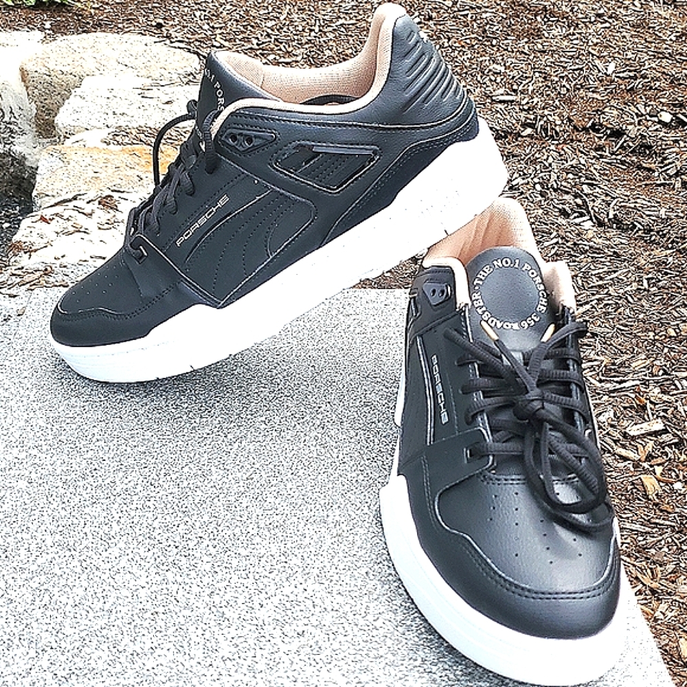Porsche Legacy  X Puma Slipstream 307457 01 Black Beige Sneakers Men's 12